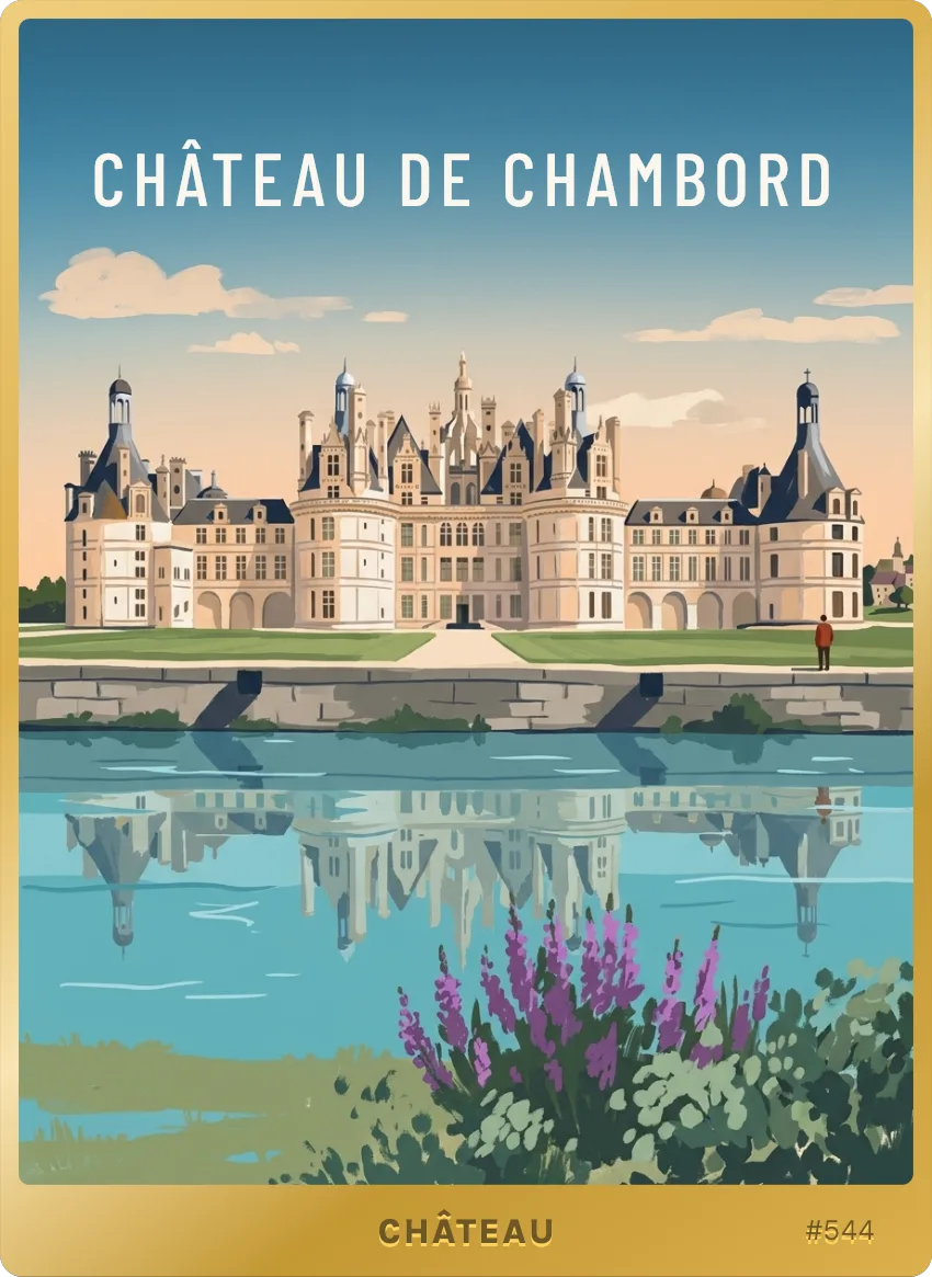 Carte Château de Chambord : le château Renaissance et ses toitures